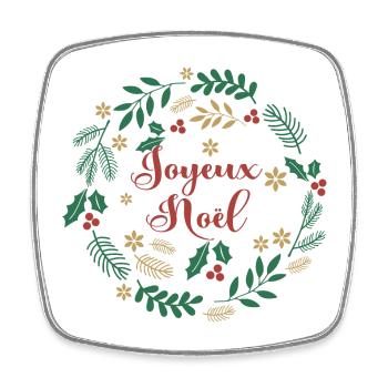 T-Shirt joyeux noel frohe Weihnachten Frohe Weihnachten - Viereckiger Kühlschrankmagnet - Weiß - Vorne