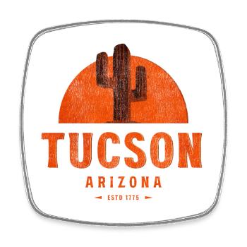 Tucson Sonnenuntergang Kaktus - Viereckiger Kühlschrankmagnet - Weiß - Vorne