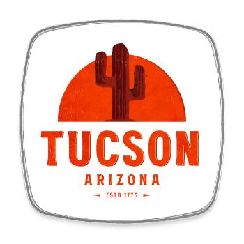 Coucher de soleil dans les déserts de Tucson - Magnet carré - blanc - Devant