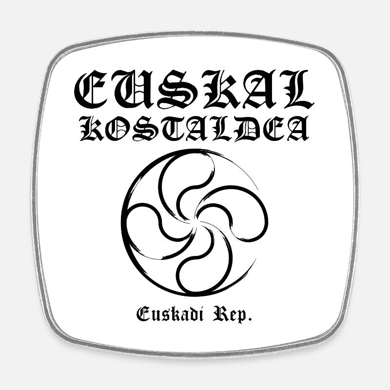 Croix Basque - Magnet carré - blanc