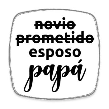 Esposo To Papa Married Men Funny Pregnancy Gift - Square fridge magnet - white - Front