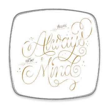 Always on My Mind - Square fridge magnet - white - Front