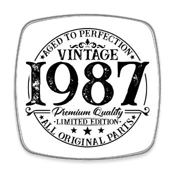 Né en 1987 Cadeau d’anniversaire vintage - Magnet carré - blanc - Devant