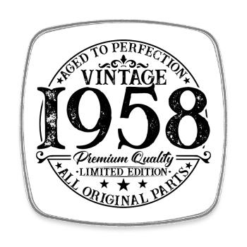 Né en 1958 Cadeau d’anniversaire vintage - Magnet carré - blanc - Devant