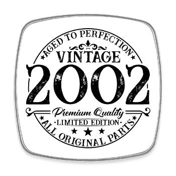 Born in 2002 Vintage Birthday Gift - Square fridge magnet - white - Front
