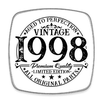 Born 1998 Vintage Birthday Gift - Square fridge magnet - white - Front