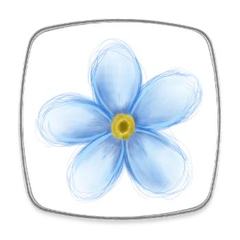 Forget Me Not – Delicate Floral Illustration - Square fridge magnet - white - Front