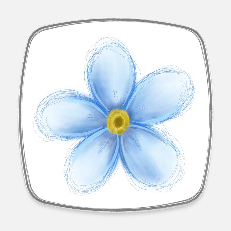 Myosotis - Magnet carré - blanc