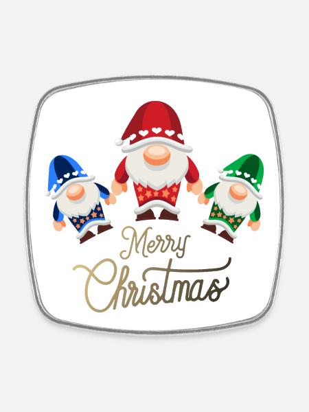 Gnomentrio Christmas Magic - Square fridge magnet - white