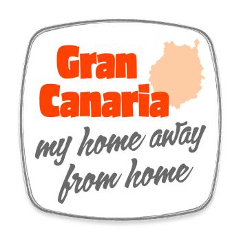 Gran Canaria home away from home - Square fridge magnet - white - Front