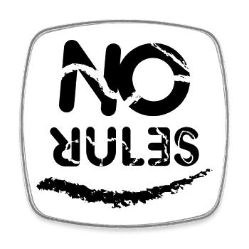 No Rules sign - Square fridge magnet - white - Front