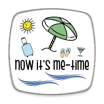 Time for me - Square fridge magnet - white - Front