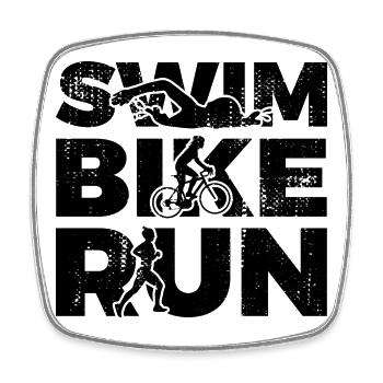 Swimming Cycling Running - Square fridge magnet - white - Front
