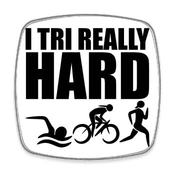 Triathlon - Magnet carré - blanc - Devant