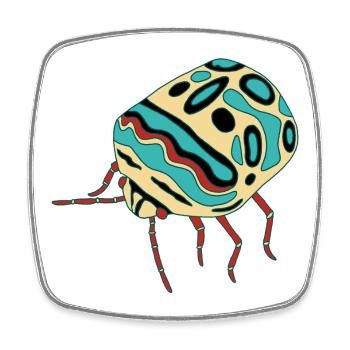 Multicolored insect - Square fridge magnet - white - Front