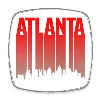 Dégradé de la ligne d’horizon d’Atlanta - Magnet carré - blanc - Devant