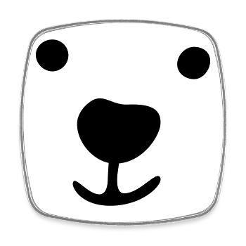 Ours polaire visage cadeau de Noël idée bande dessinée pour enfants - Magnet carré - blanc - Devant