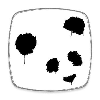 Panda Gesicht - Viereckiger Kühlschrankmagnet - Weiß - Vorne