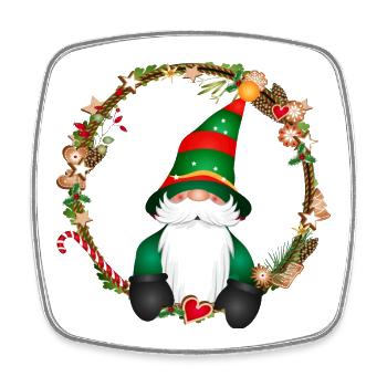 cute elf in the context of Christmas - Square fridge magnet - white - Front