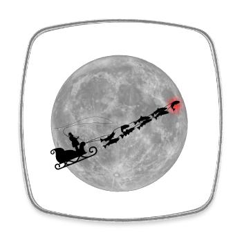Angelnder Weihnachtsmann - Viereckiger Kühlschrankmagnet - Weiß - Vorne