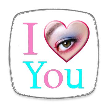 I love you - Magnet carré - blanc - Devant