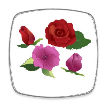 Bouquet of roses play of colours - Square fridge magnet - white - Front