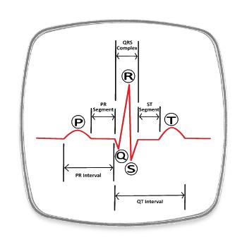 ECG v2 - Square fridge magnet - white - Front