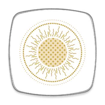 Meditation - Sonne - strahle aus dir selbst heraus - Viereckiger Kühlschrankmagnet - Weiß - Vorne
