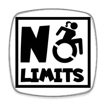 No limit for female wheelchair users* - Square fridge magnet - white - Front