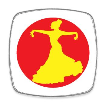 Danseuse de flamenco d’Andalousie - Magnet carré - blanc - Devant