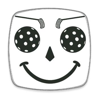 Floorball Gesicht Lachen Floorballer Unihockey - Viereckiger Kühlschrankmagnet - Weiß - Vorne
