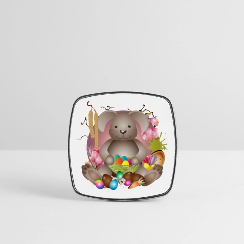 small Easter with Easter nest full of Easter eggs Square fridge magnet