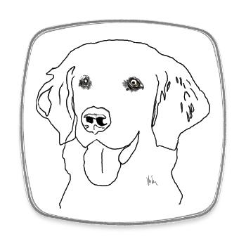 Golden retriever - Square fridge magnet - white - Front