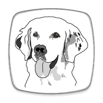 Golden retriever - Square fridge magnet - white - Front