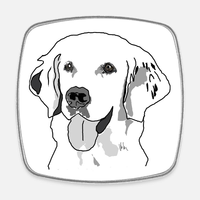 Golden retriever - Square fridge magnet - white