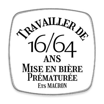 retraite, réforme des retraites - Magnet carré - blanc - Devant