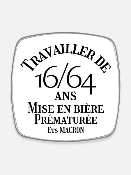 retraite, réforme des retraites - Magnet carré - blanc