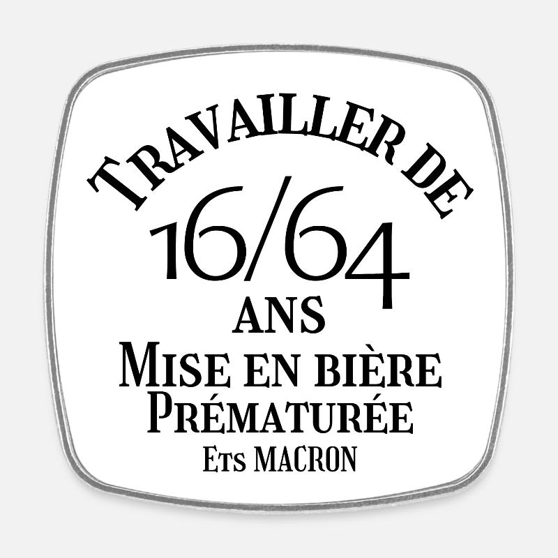 retraite, réforme des retraites - Magnet carré - blanc