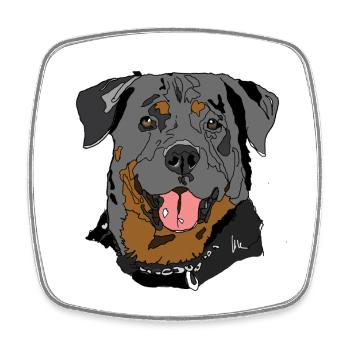 Rottweiler - Magnet carré - blanc - Devant