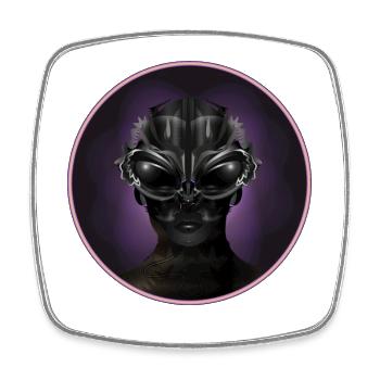 Fantasy Portrait of an Extraterrestrial Being - Square fridge magnet - white - Front