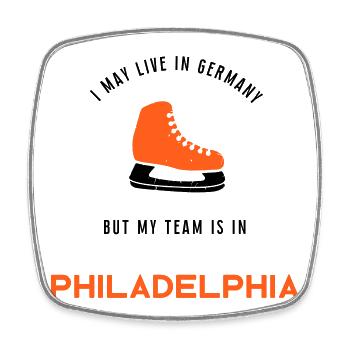 Philadelphia + USA + Germany + Team + Hockey + Fan - Square fridge magnet - white - Front