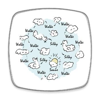 Silk Cloud - Square fridge magnet - white - Front