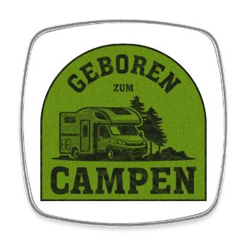 Geboren Zum Campen Patch - Viereckiger Kühlschrankmagnet - Weiß - Vorne