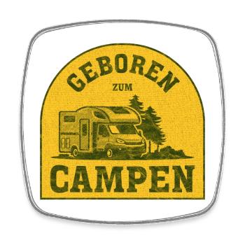 Campen Vintage Badge Motiv - Viereckiger Kühlschrankmagnet - Weiß - Vorne