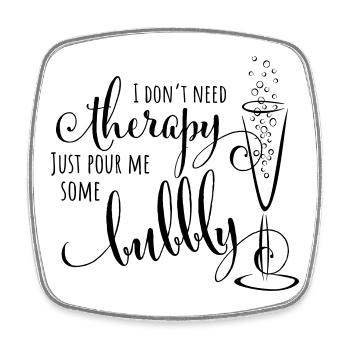 Just pour me bubbly - prosecco humor - Square fridge magnet - white - Front