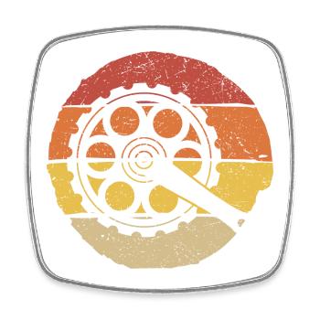 Sunset Film Reel Hand - Square fridge magnet - white - Front