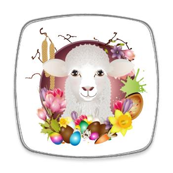 Das Schaf oder Lamm als Frühlings & Ostern Motiv - Viereckiger Kühlschrankmagnet - Weiß - Vorne