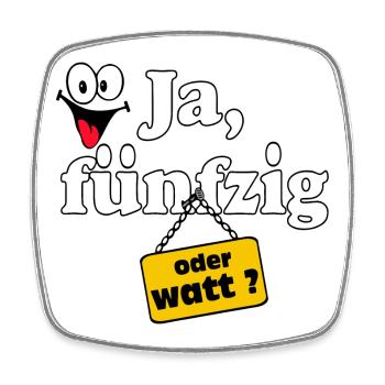 50.Geburtstag , 50 Jahre , ja fünfzig (25) - Viereckiger Kühlschrankmagnet - Weiß - Vorne