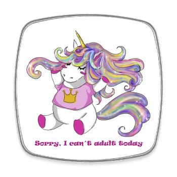 Licorne - Magnet carré - blanc - Devant
