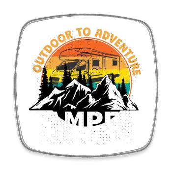 Camper Camping Holiday Gift - Square fridge magnet - white - Front
